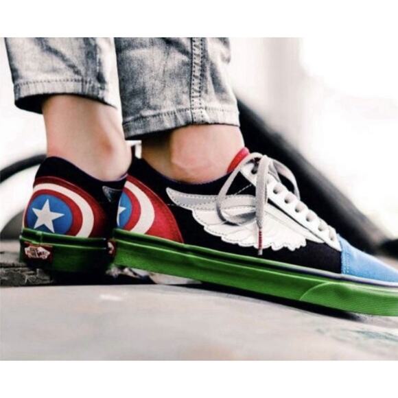 Avengers VANS Marvel Captain America Off The Wall Mens 11 New Box FAST SHIP